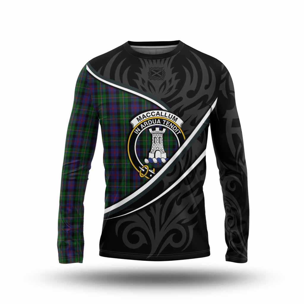 MacCallum (McCallum) Tartan Family Crest Long Sleeve T-Shirt Celtic Scottish Thistle Floral - Tartan Vibes Clothing