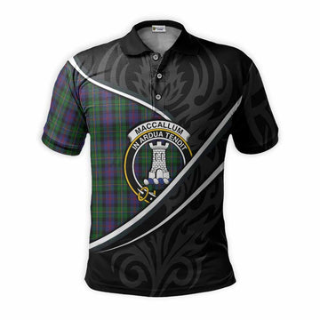 MacCallum (McCallum) Tartan Family Crest Polo Shirt Celtic Scottish Thistle Floral