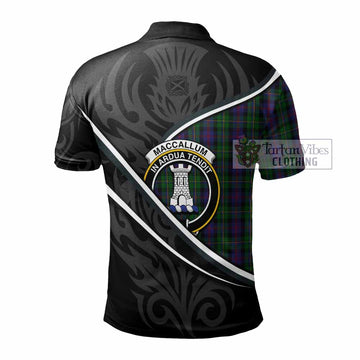 MacCallum (McCallum) Tartan Family Crest Polo Shirt Celtic Scottish Thistle Floral