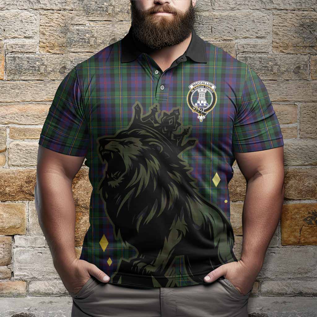 MacCallum (McCallum) Tartan Family Crest Polo Shirt Crowned Lion Roaring