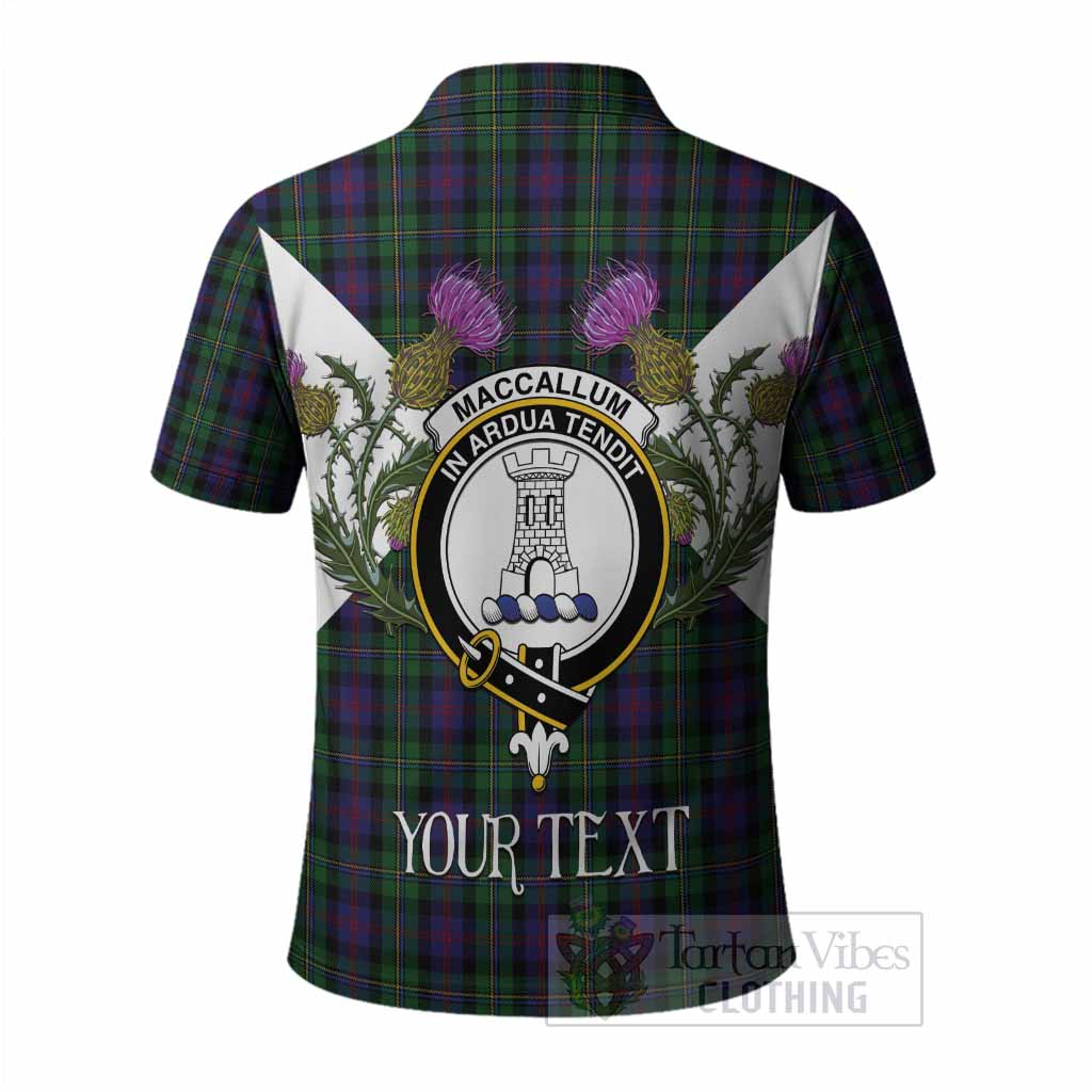 MacCallum (McCallum) Tartan Family Crest Polo Shirt Scottish Burns Night Thistle Floral