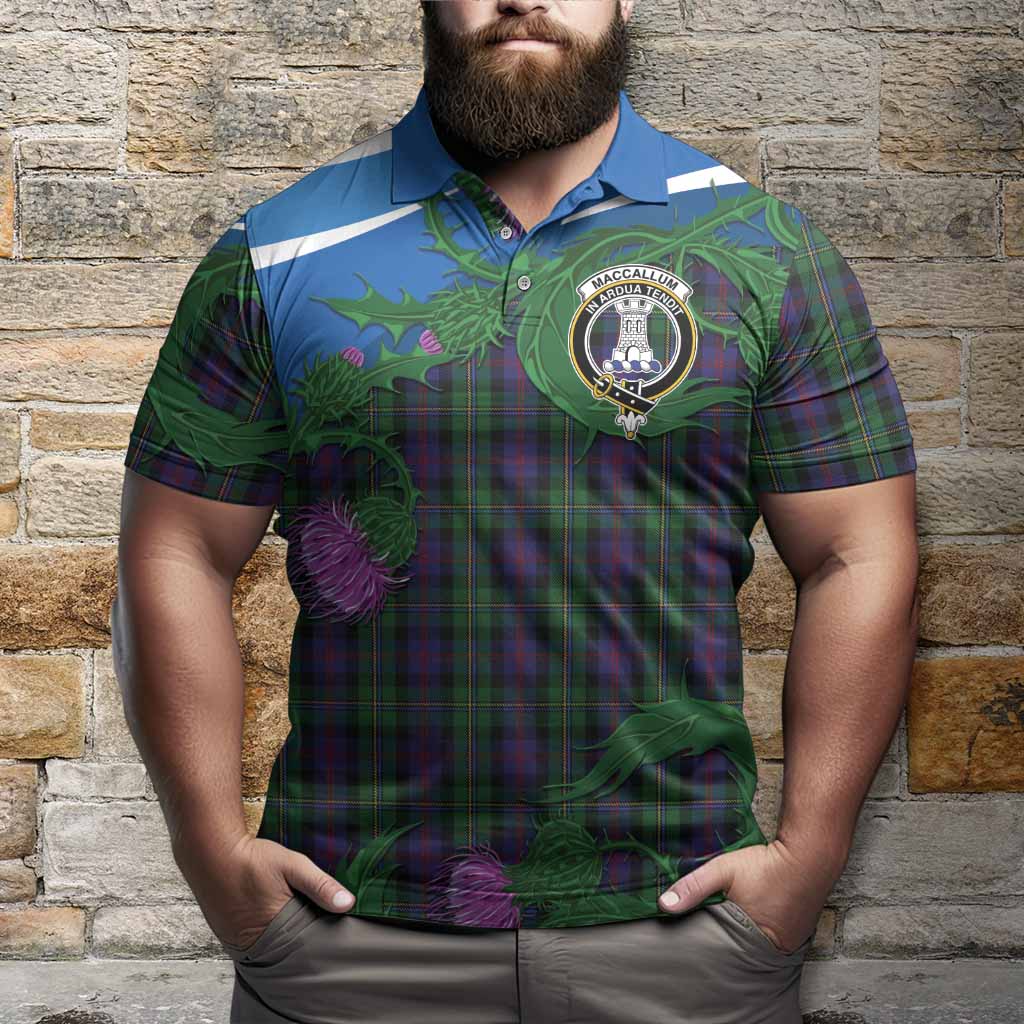 MacCallum (McCallum) Tartan Family Crest Polo Shirt Thistle in Minimalism