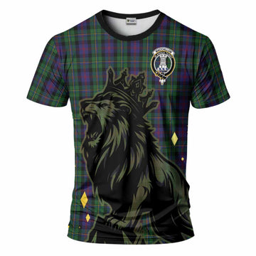 MacCallum (McCallum) Tartan Family Crest T-Shirt Crowned Lion Roaring