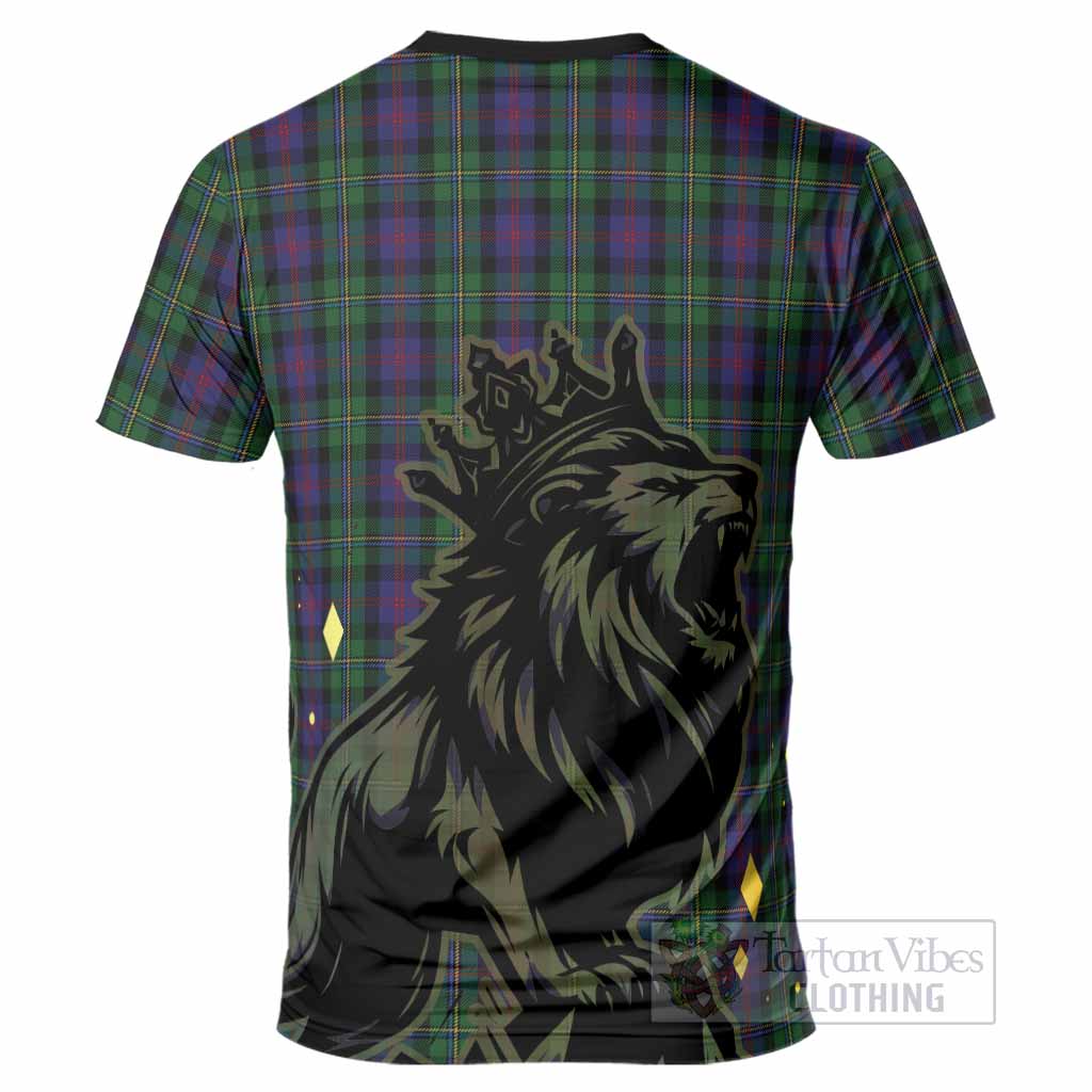 MacCallum (McCallum) Tartan Family Crest T-Shirt Crowned Lion Roaring