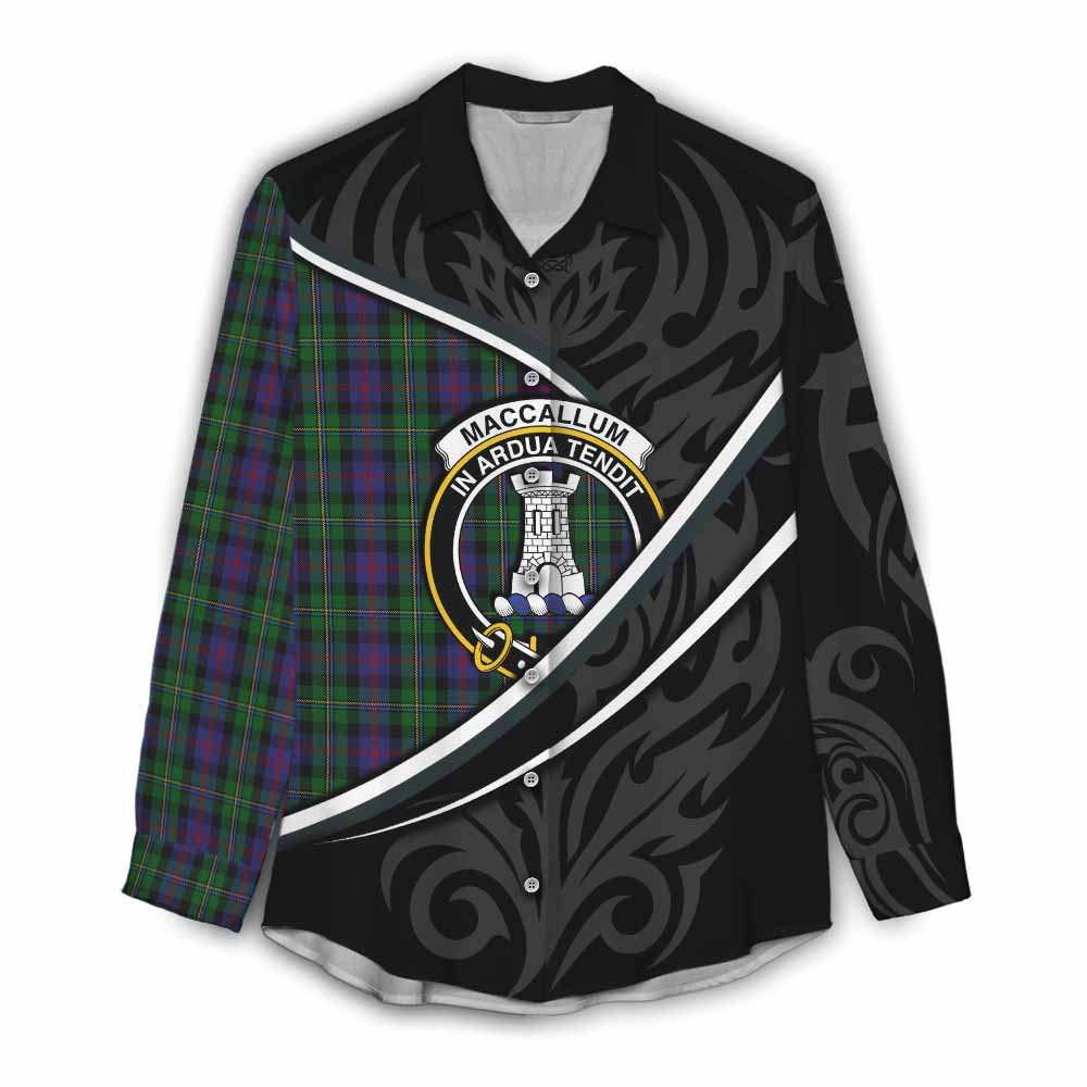 MacCallum (McCallum) Tartan Family Crest Women Casual Shirt Celtic Scottish Thistle Floral - Tartan Vibes Clothing