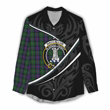 MacCallum (McCallum) Tartan Family Crest Women Casual Shirt Celtic Scottish Thistle Floral - Tartan Vibes Clothing