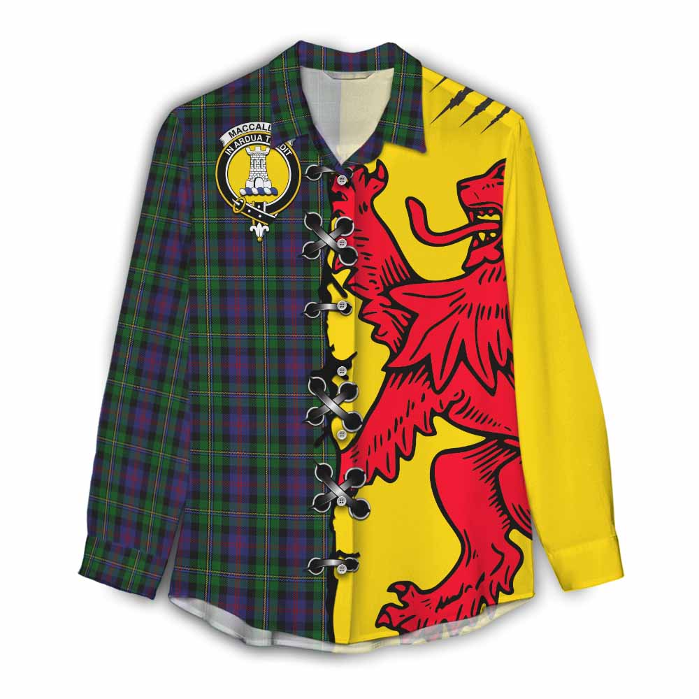 MacCallum (McCallum) Tartan Family Crest Women Casual Shirt Lion Rampant Honor - Tartan Vibes Clothing