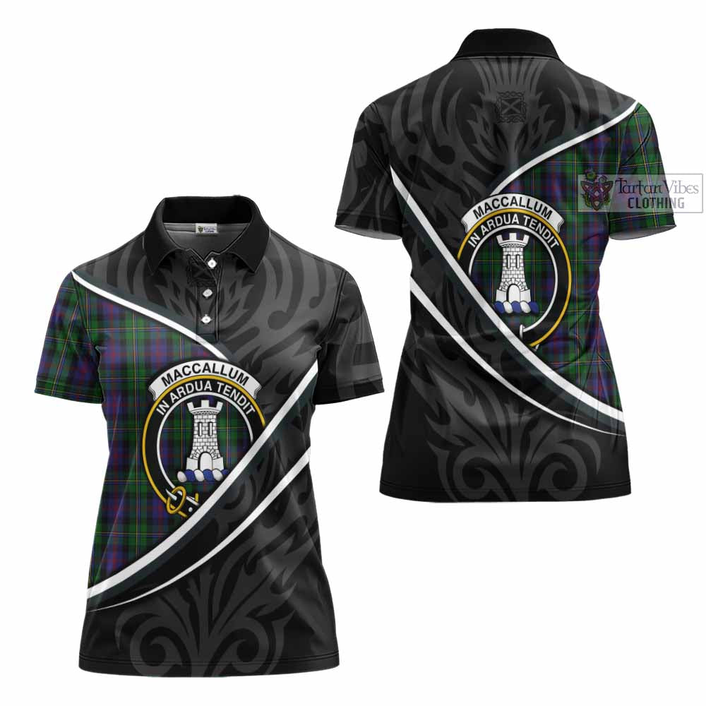 MacCallum (McCallum) Tartan Family Crest Women's Polo Shirt Celtic Scottish Thistle Floral - Tartan Vibes Clothing
