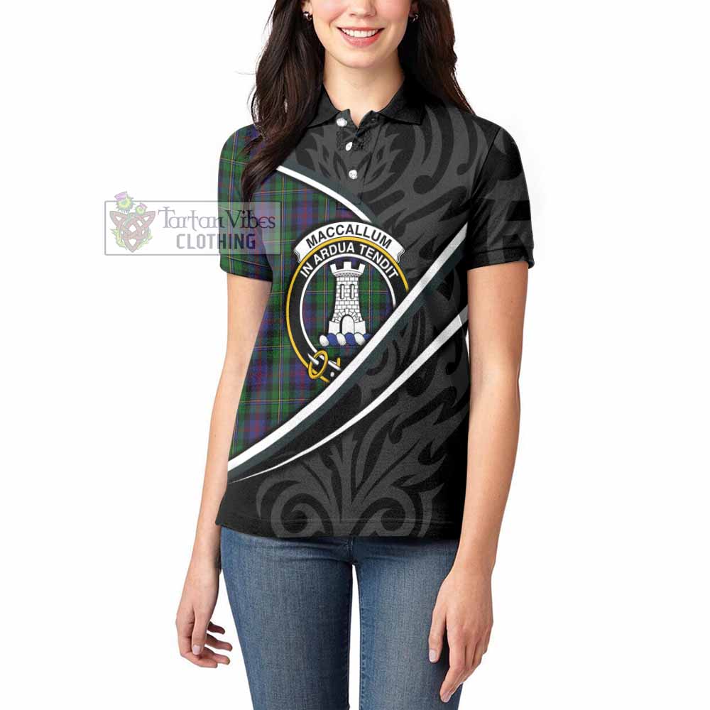 MacCallum (McCallum) Tartan Family Crest Women's Polo Shirt Celtic Scottish Thistle Floral - Tartan Vibes Clothing