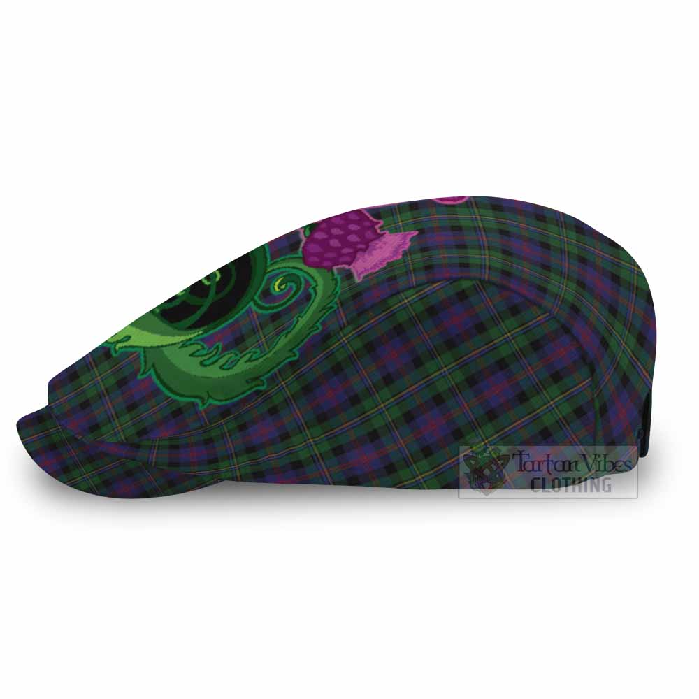 MacCallum (McCallum) Tartan Flat Cap, Jeff Cap Traditional Scottish Thistle