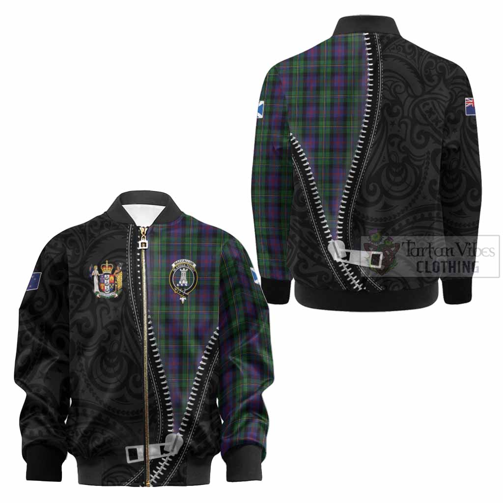 MacCallum (McCallum) Tartan Kid Bomber Jacket New Zealand Pattern Unique Zipper Stylized
