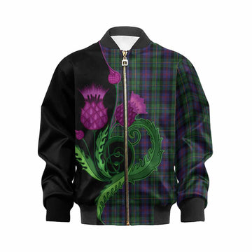 MacCallum (McCallum) Tartan Kid Bomber Jacket Traditional Scottish Thistle