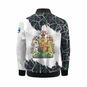 MacCallum (McCallum) Tartan Kid Bomber Jacket with Family Crest and Lion Rampant Grunge Style