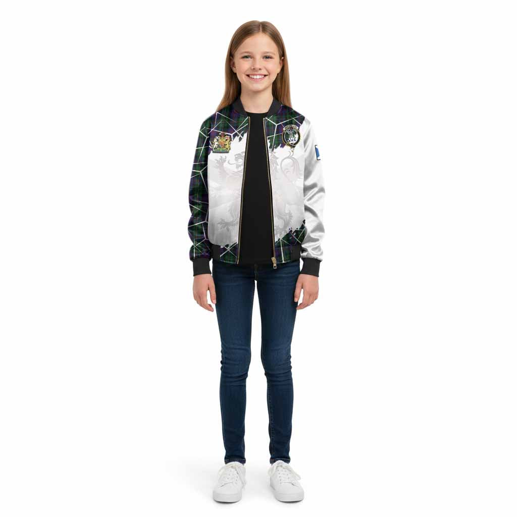 MacCallum (McCallum) Tartan Kid Bomber Jacket with Family Crest and Lion Rampant Grunge Style