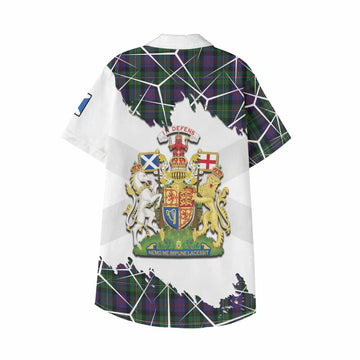 MacCallum (McCallum) Tartan Kid Hawaiian Shirt with Family Crest and Lion Rampant Grunge Style