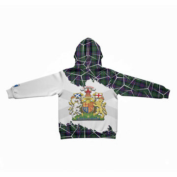 MacCallum (McCallum) Tartan Kid Hoodie with Family Crest and Lion Rampant Grunge Style