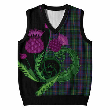 MacCallum (McCallum) Tartan Knitted V-Neck Vest Traditional Scottish Thistle