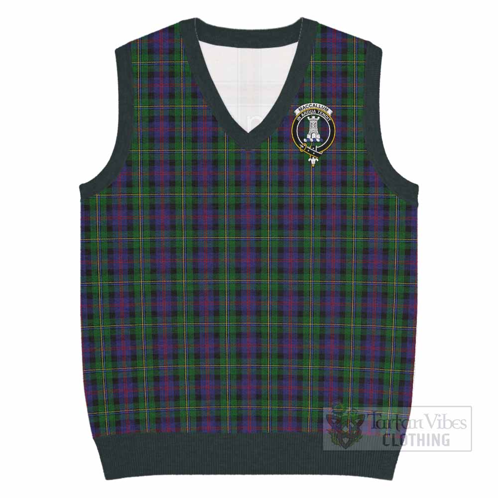 MacCallum (McCallum) Tartan Knitted V-Neck Vest with Family Crest - Tartan Vibes Clothing