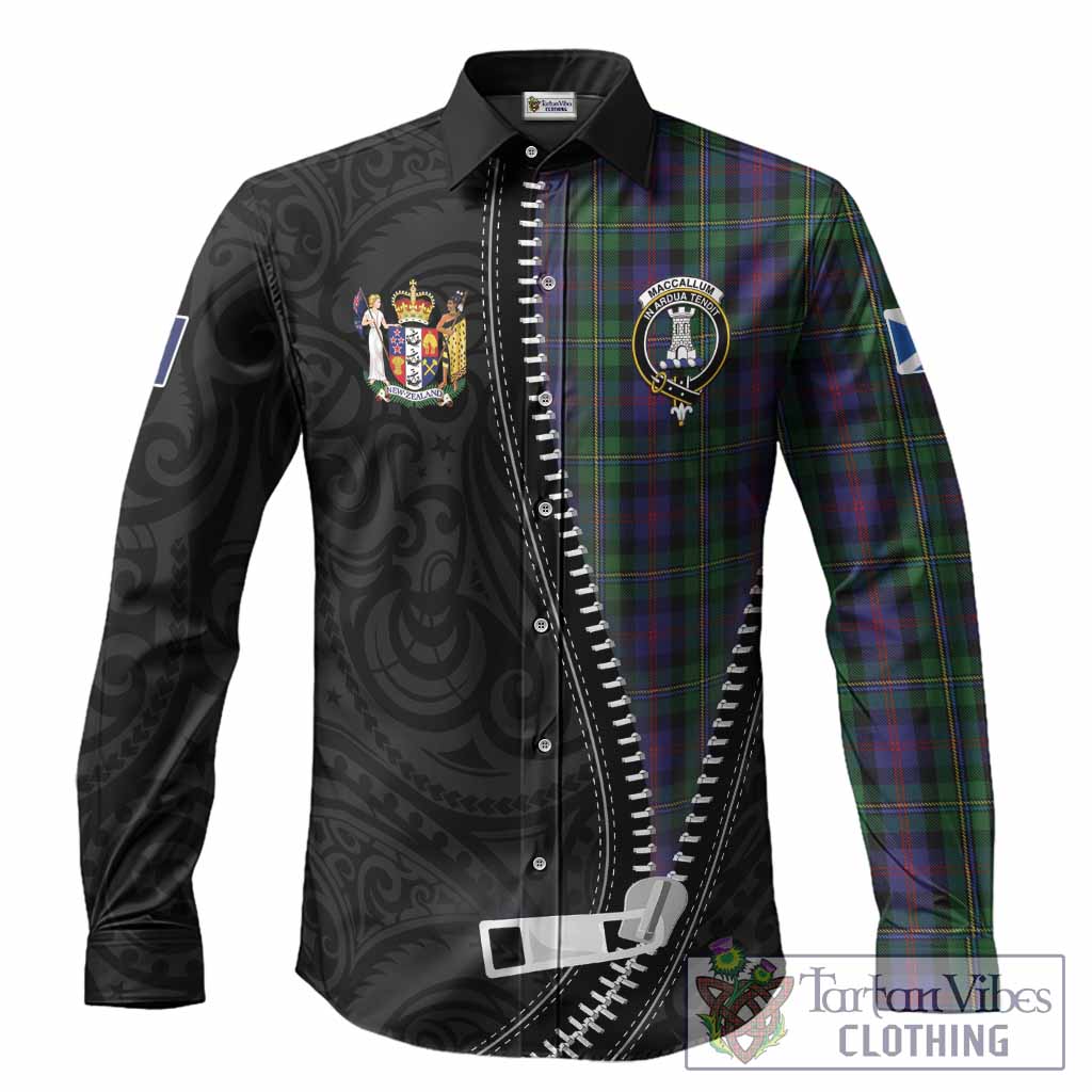 MacCallum (McCallum) Tartan Long Sleeve Button Shirts New Zealand Pattern Unique Zipper Stylized