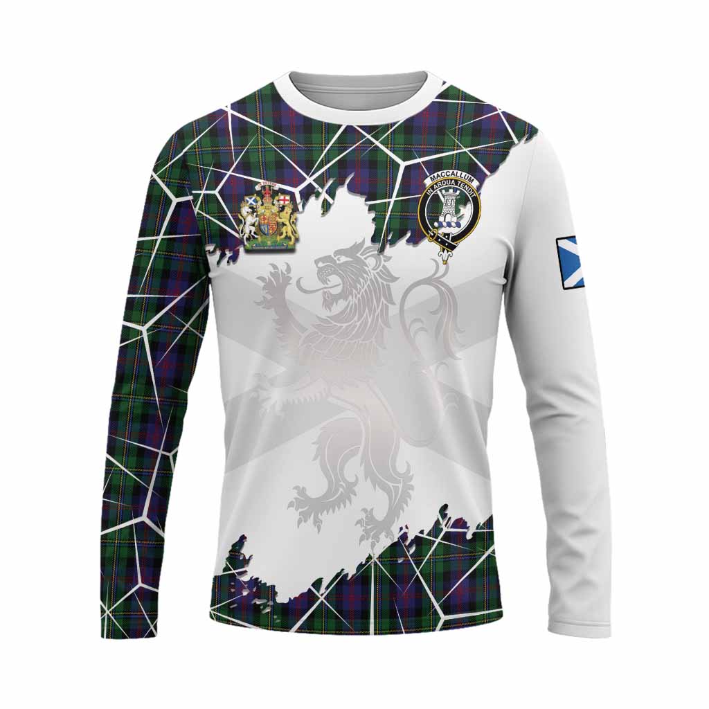 MacCallum (McCallum) Tartan Long Sleeve T-Shirt with Family Crest and Lion Rampant Grunge Style