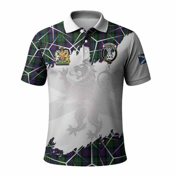 MacCallum (McCallum) Tartan Polo Shirt with Family Crest and Lion Rampant Grunge Style