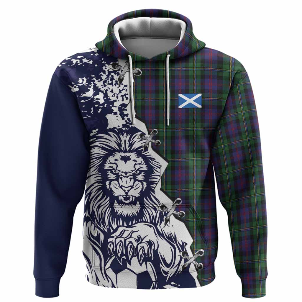 MacCallum (McCallum) Tartan Scottish Hoodie Angry Lion With Soccer Ball Style
