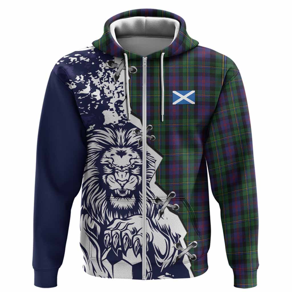 MacCallum (McCallum) Tartan Scottish Hoodie Angry Lion With Soccer Ball Style