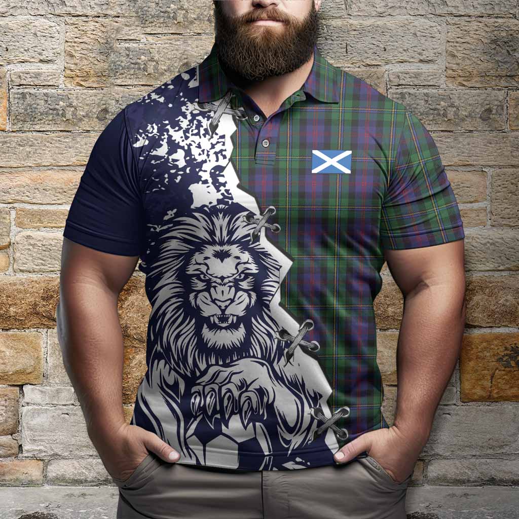 MacCallum (McCallum) Tartan Scottish Polo Shirt Angry Lion With Soccer Ball Style