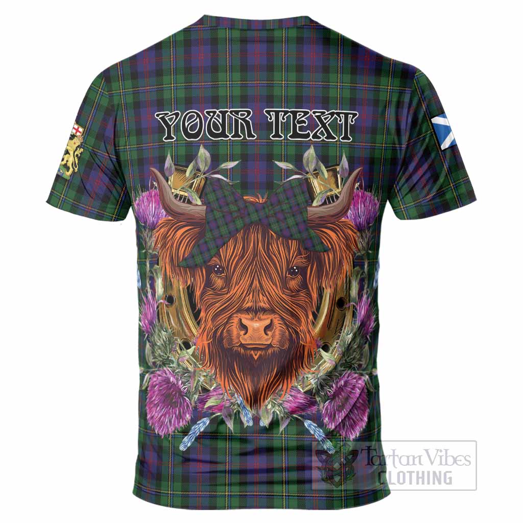 MacCallum (McCallum) Tartan T-Shirt Scottish Thistle Heilan Coo
