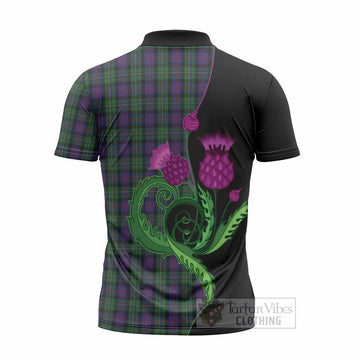 MacCallum (McCallum) Tartan Zipper Polo Shirt Traditional Scottish Thistle