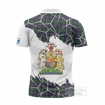 MacCallum (McCallum) Tartan Zipper Polo Shirt with Family Crest and Lion Rampant Grunge Style