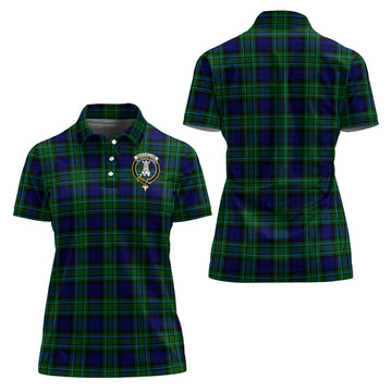 MacCallum Modern Tartan Polo Shirt with Family Crest For Women