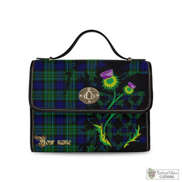 MacCallum Modern Tartan Waterproof Canvas Bag with Scotland Map and Thistle Celtic Accents