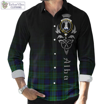 MacCallum Modern Tartan Long Sleeve Button Up Featuring Alba Gu Brath Family Crest Celtic Inspired