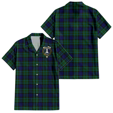 MacCallum Modern Tartan Short Sleeve Button Down Shirt with Family Crest