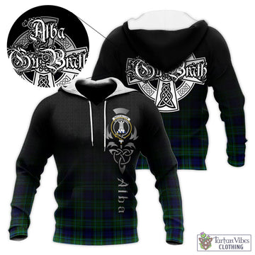MacCallum Modern Tartan Knitted Hoodie Featuring Alba Gu Brath Family Crest Celtic Inspired