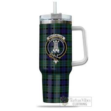 MacCallum Modern Tartan and Family Crest Tumbler with Handle
