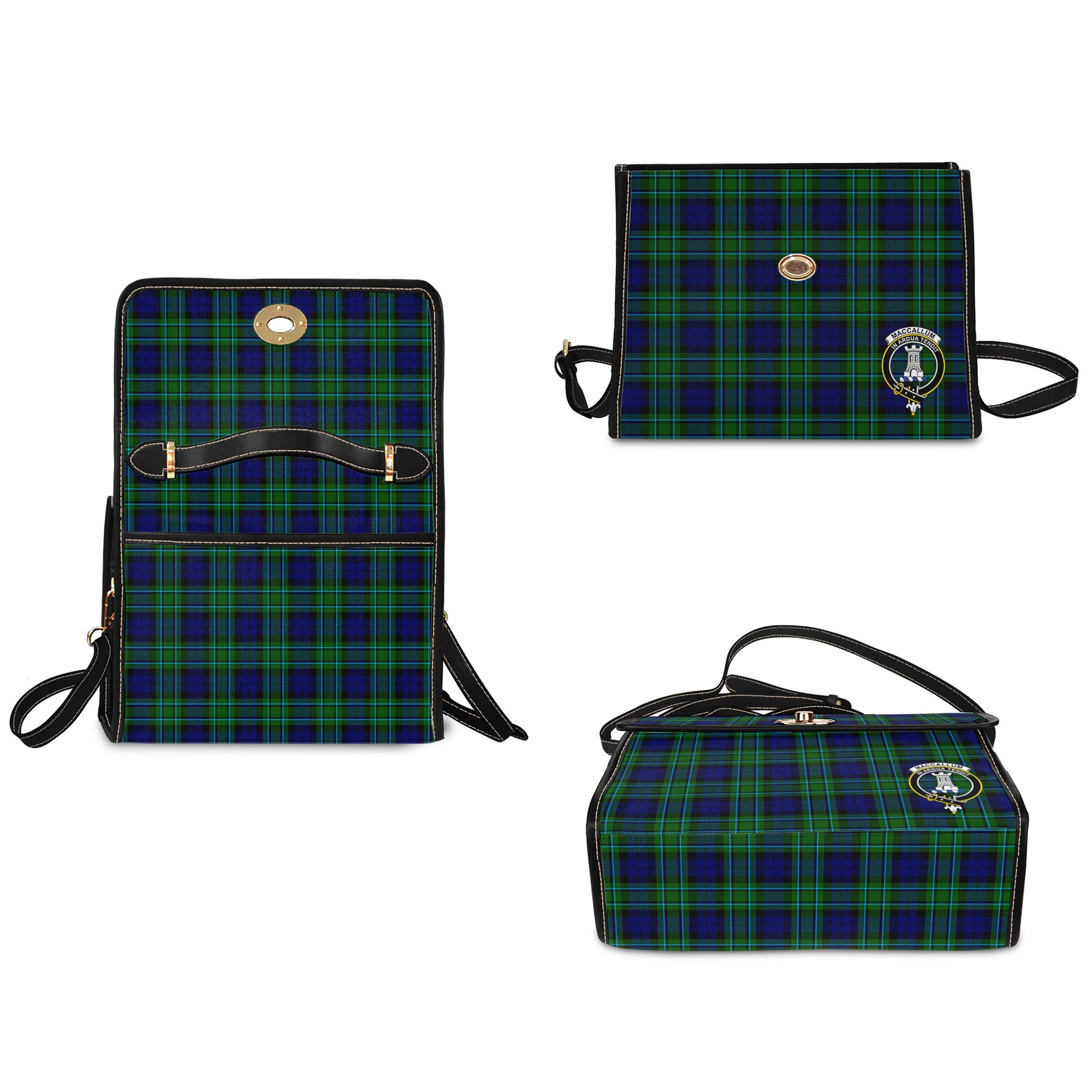 maccallum-modern-tartan-leather-strap-waterproof-canvas-bag-with-family-crest
