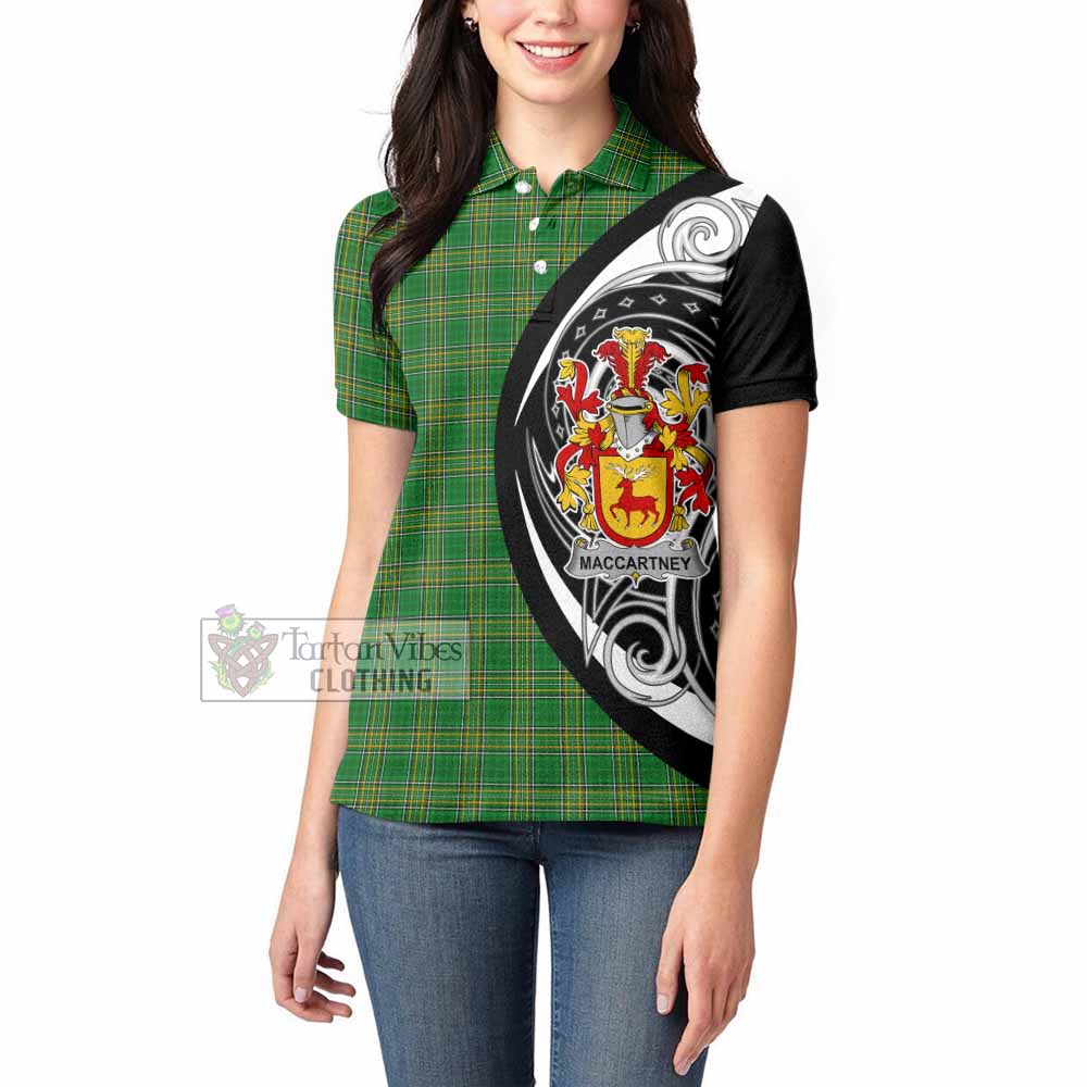 Tartan Vibes Clothing MacCartney Irish Clan Women's Polo Shirt Celtic Circle Style