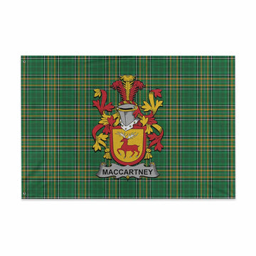 MacCartney Irish Clan Tartan House Flag with Coat of Arms