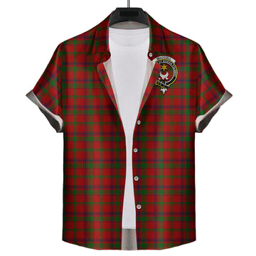 MacColl Tartan Short Sleeve Button Down Shirt with Family Crest