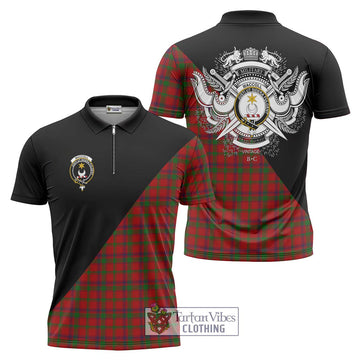 MacColl (McColl) Tartan Zipper Polo Shirt with Family Crest and Military Logo Style Unisex - Tartan Vibes Clothing