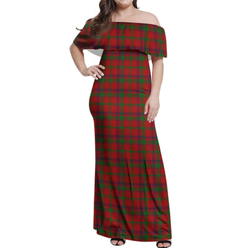 MacColl (McColl) Tartan Off Shoulder Long Dress Women's Dress - Tartan Vibes Clothing