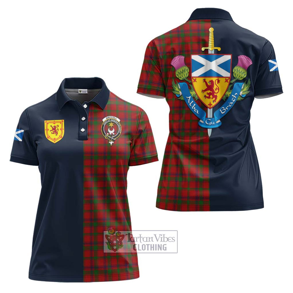 MacColl (McColl) Tartan Women's Polo Shirt Alba with Scottish Lion Royal Arm Half Style Women - Tartan Vibes Clothing