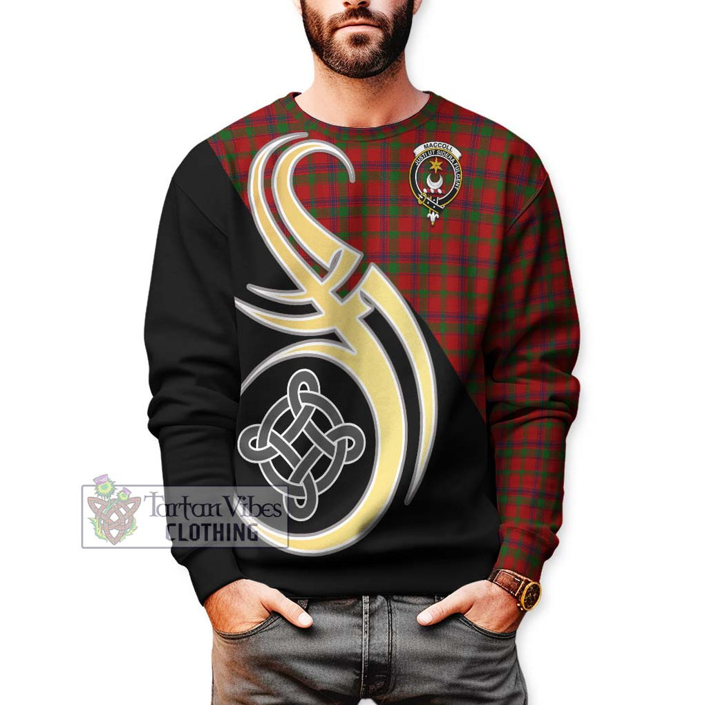 MacColl (McColl) Tartan Sweatshirt with Family Crest and Celtic Symbol Style Unisex - Tartan Vibes Clothing