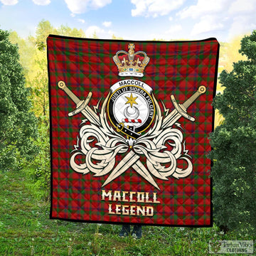 MacColl (McColl) Tartan Quilt with Clan Crest and the Golden Sword of Courageous Legacy Super King Quilt 91" x 110" - Tartan Vibes Clothing