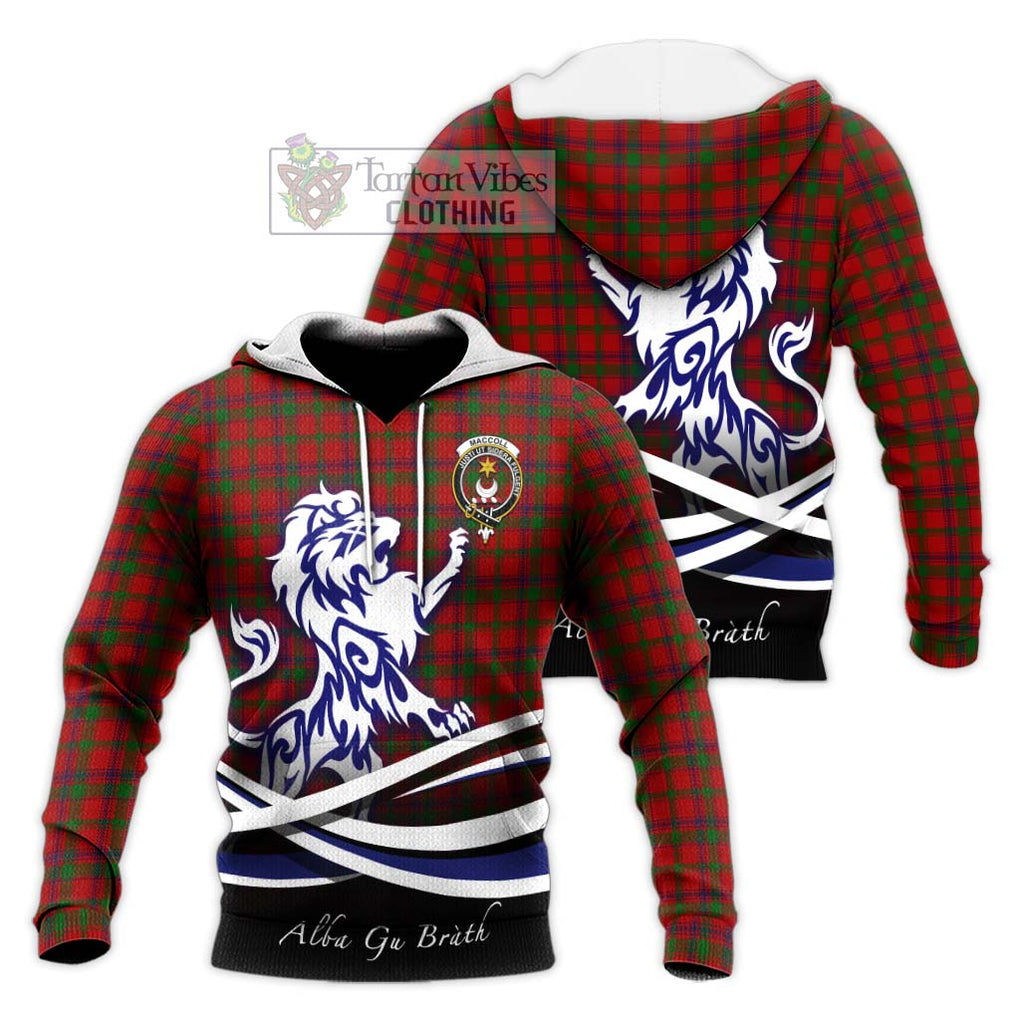 MacColl (McColl) Tartan Knitted Hoodie with Alba Gu Brath Regal Lion Emblem Unisex Knitted Pullover Hoodie - Tartan Vibes Clothing