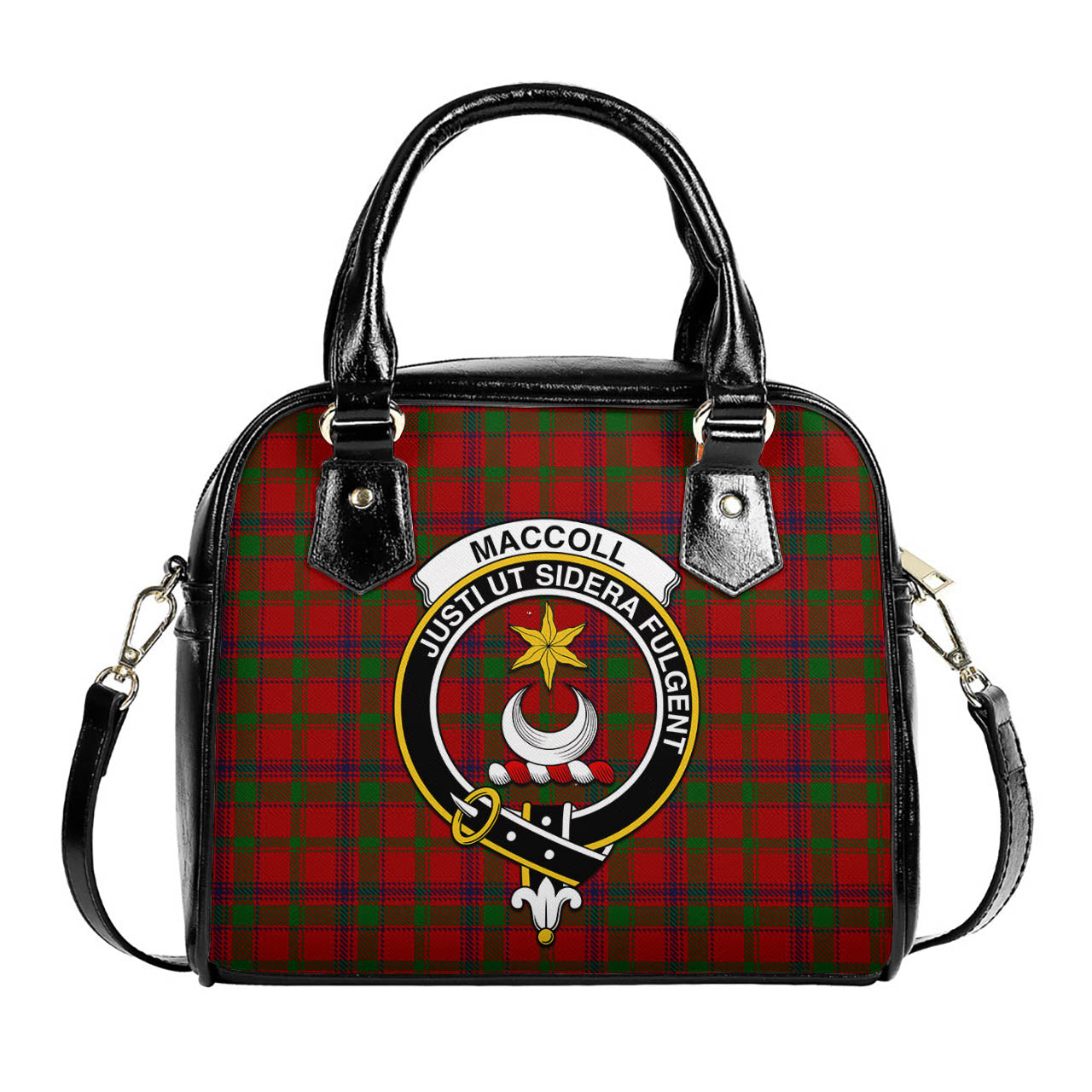 MacColl (McColl) Tartan Shoulder Handbags with Family Crest One Size 9*21*24 cm (3.54*8.27*9.45 inches) - Tartan Vibes Clothing