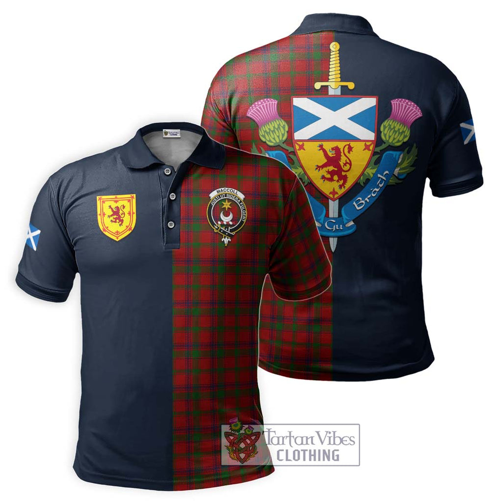 MacColl (McColl) Tartan Polo Shirt Alba with Scottish Lion Royal Arm Half Style Kid - Tartan Vibes Clothing