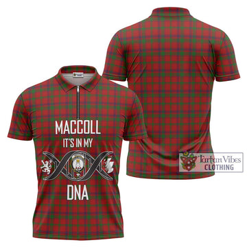 MacColl (McColl) Tartan Zipper Polo Shirt with Family Crest DNA In Me Style Unisex - Tartan Vibes Clothing